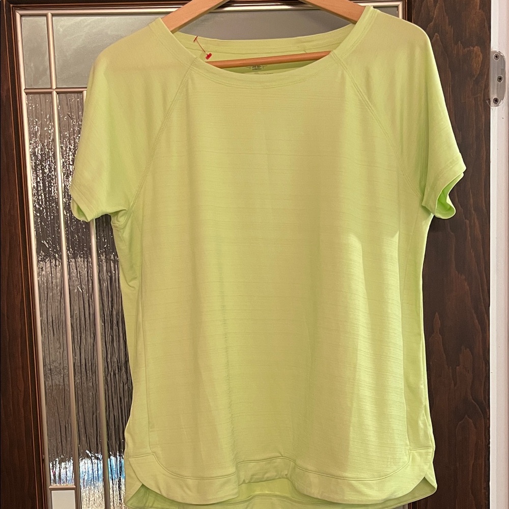 Talbots Lime Green Short Sleeve Top UPF 50+ Sun Protection